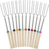 5/8/12pcs BBQ Retractable Barbecue Fork Stainless Steel Grilled Meat Barbecue Fork