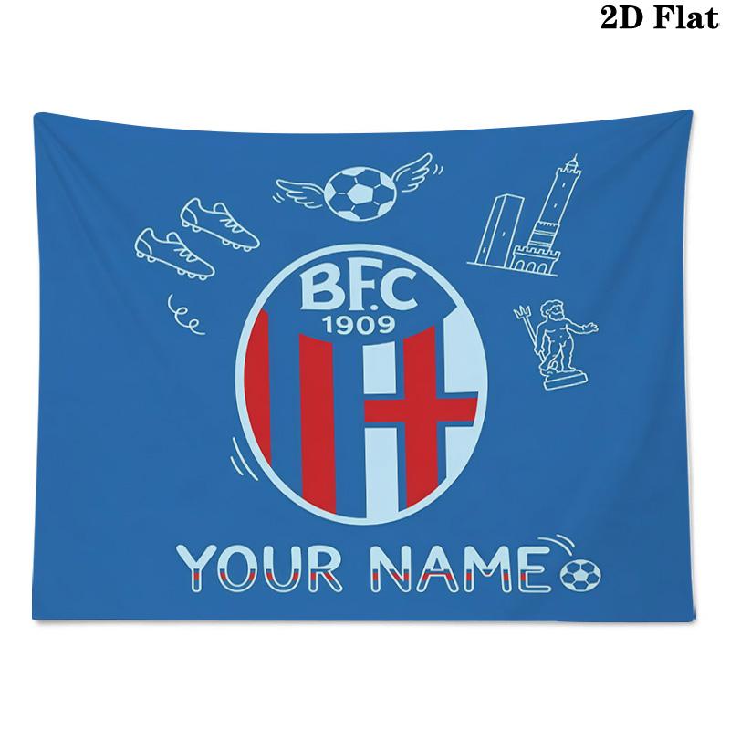 Custom Name Bologna FC Printed Tapestry – Wall Hanging for Bedrooms, Dorms, and Home Decor