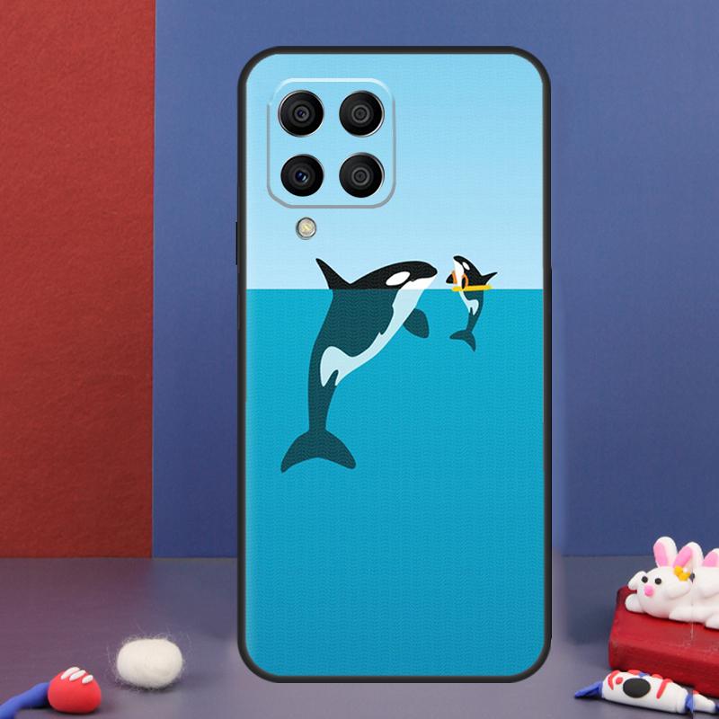Чехол-рыбка с китовыми акулами для Samsung Galaxy M54 M34 M14 M21 M31 M51 M12 M32 M52 M13 M23 M33 M53 M20 M30s