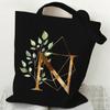 Сумка из холста с принтом, женская сумка на плечо, модная женская сумка с цветочным принтом и буквами, сумка-тоут с буквами алфавита