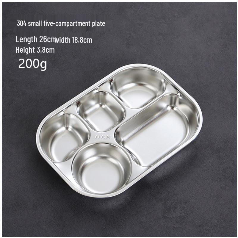 304 Stainless Steel Divided Plate for Children - Ideal for Kids, School Canteens, and Kindergarten Meals