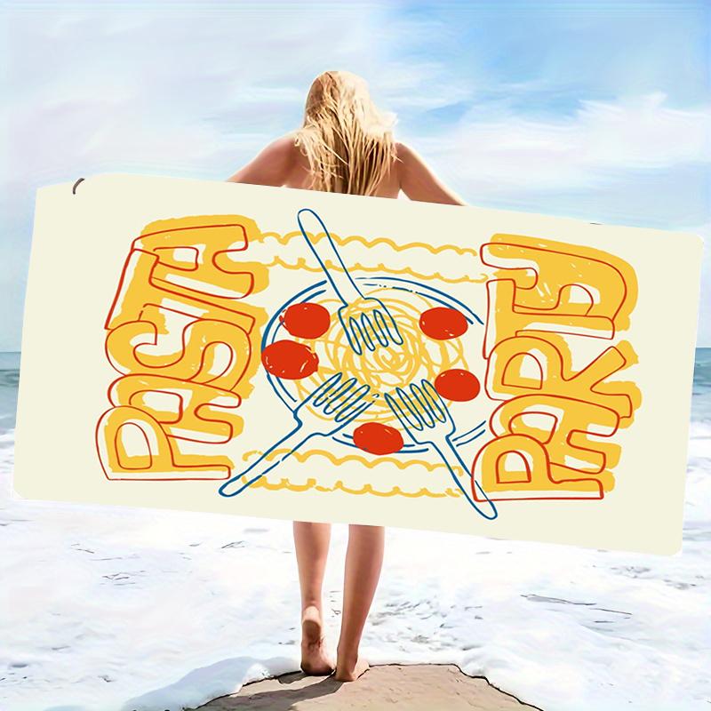 Red Lobster Heart Print Beach Towel Funny Seafood Theme Quick Dry Microfiber Towel For Summer Pool Travel Women