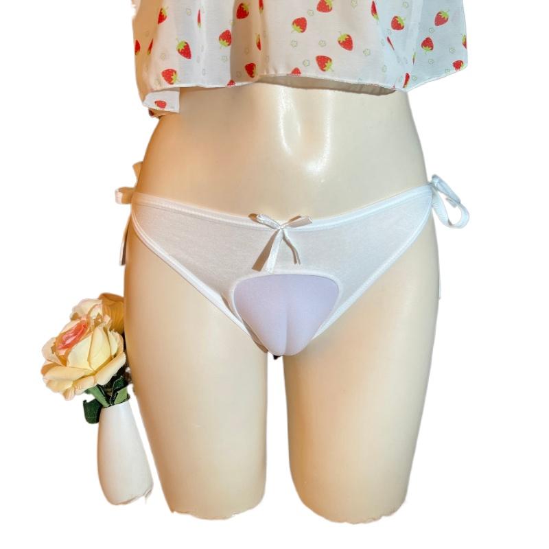 Мужские Сексуальные Трусы С Выступающим Местом Кружевная Шнуровка Сзади С Открытой Промежностью Обтягивающие Трусики Скрывающие Gaff Сисси Нижнее Белье Низкой Посадки Трусы