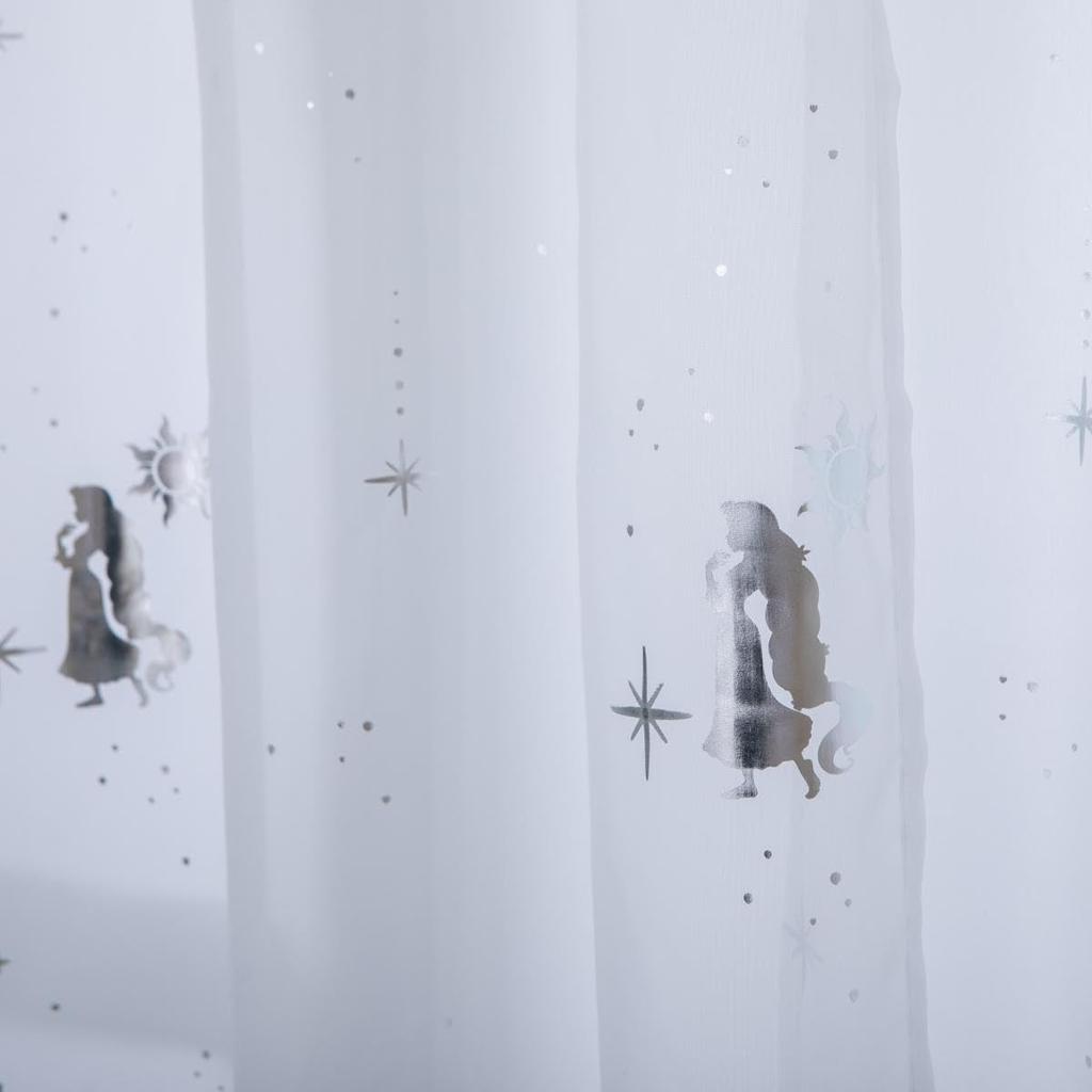 Disney Rapunzel On the Tower Sparkling UV Protection Lace Curtains Set of 2 Width 100 X 133cm Length SD-12-137-5