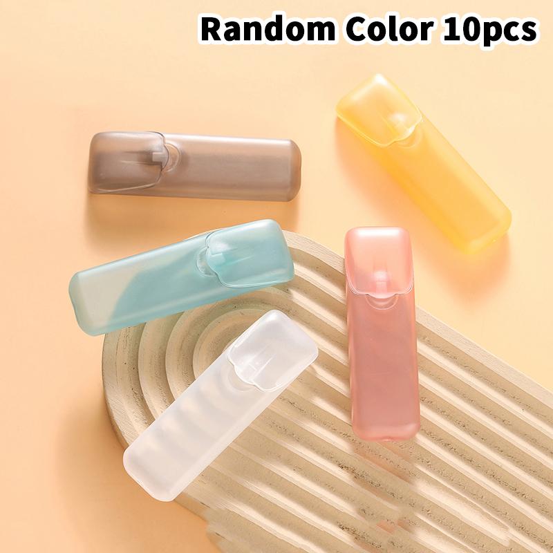 5/10 шт. Случайные коробки для хранения зубочисток с крышкой, Мини-держатель для зубной нити, Портативный маленький футляр для зубочисток для кухни, Обеденного стола