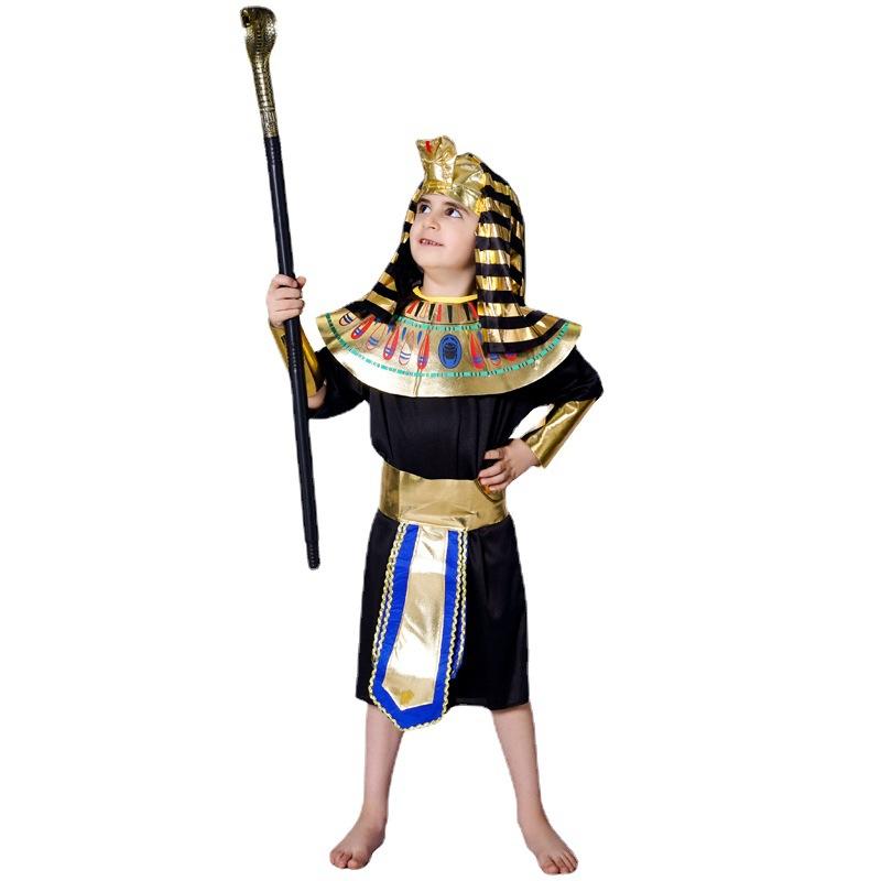 Party Kids Egyptian Pharaoh Halloween Costume King Prince Party Clothes Cosplay Robe Performance
