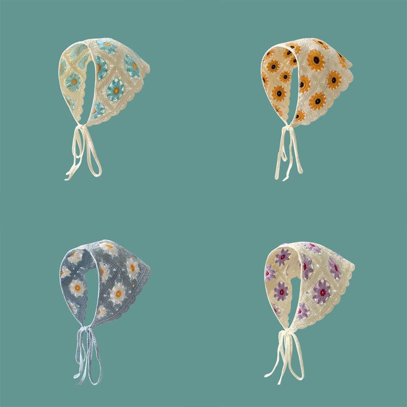 Triangle Scarves Knitted Headscarves Hair Accessories Rustic Style Hair Bands Summer Women's Bags Headwear Travel Headbands