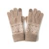 Cashmere Autumn and Winter New Unisex Jacquard Warm Cycling Windproof Knitted Five Fingered Gloves