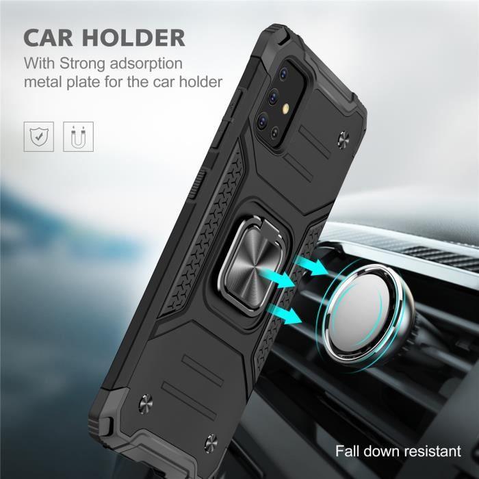 Coque - Samsung - Galaxy A51 - Double Couche Renforcée - Antichoc - Anneau Support