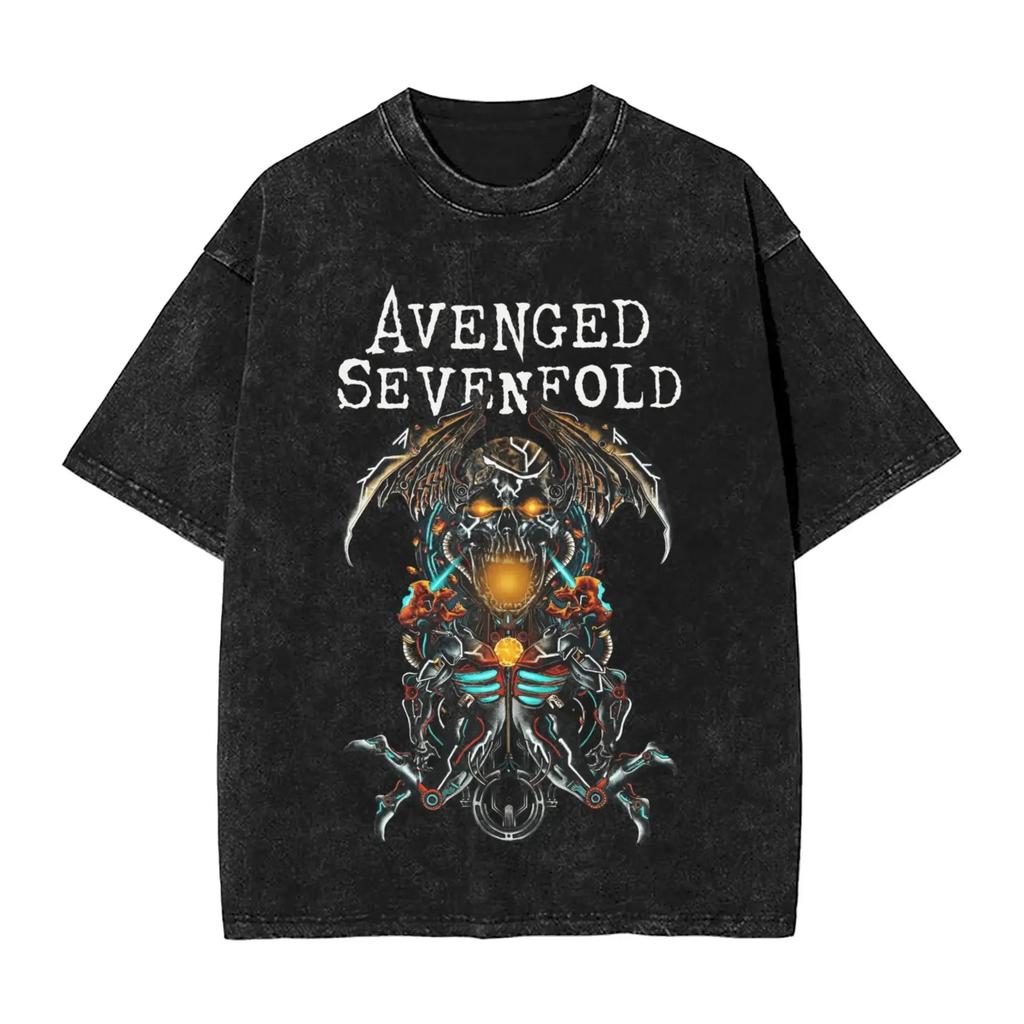 Avengeds Metal Band Graphic TShirts Cotton Unique TShirt Crew Neck Sevenfolds Graphic Printed Tee Shirt Short Sleeve Clothing