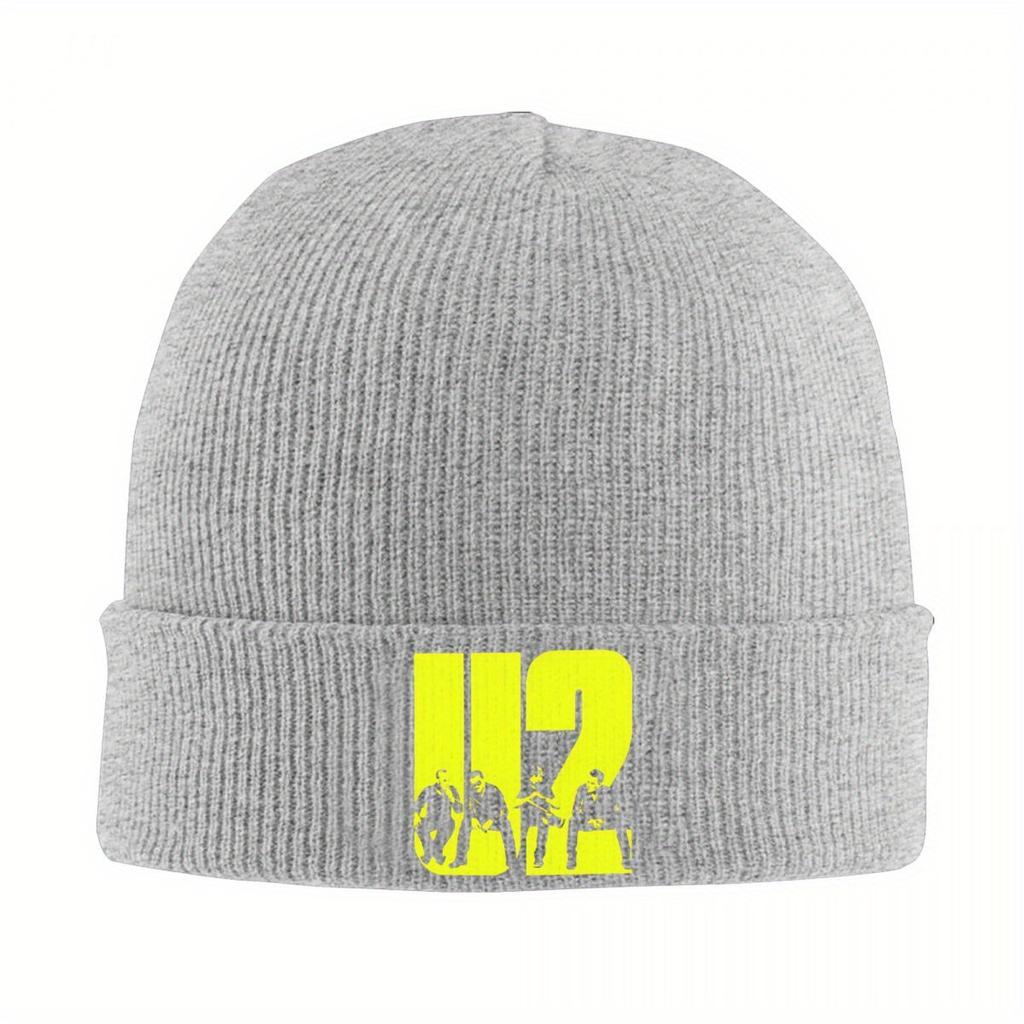 U2 Band Rock Knitted Hat Women's Unisex's Beanies Winter Hats Warm Caps
