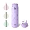 BOTTLE BOTTLE Water 1 Large Capacity with Direct Vacuum Stainless Steel Double for Girls and Purple Bloom Bottle, Liter, (1000ml), Straw, Drinking,