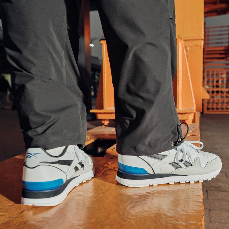 Reebok Классическая кожа Универсальные Удобные Поддерживающие Низкие Кроссовки Унисекс Белый Синий 100074394