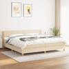 3126674 vidaXL Divan Bed with Mattress Cream 200x200 Cm Fabric