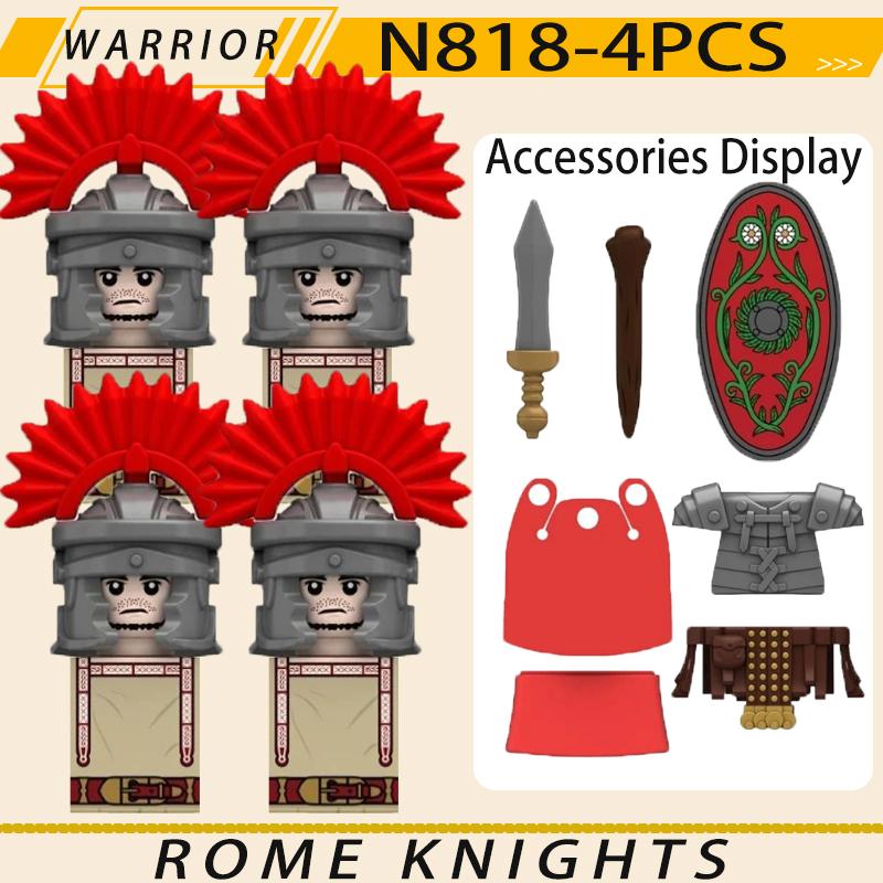 MOC Средневековый Военный Рим Рыцари Серия Строительные Блоки Замок Солдаты Фигурки Аксессуары Щит Кирпичики Рождественские Игрушки Подарки