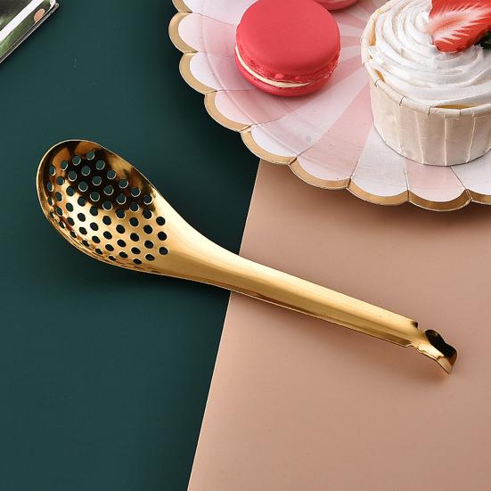 Ложка с прорезями, пищевой сорт, гладкая полированная термостойкость, фильтр без дематации, икра яичного желтка