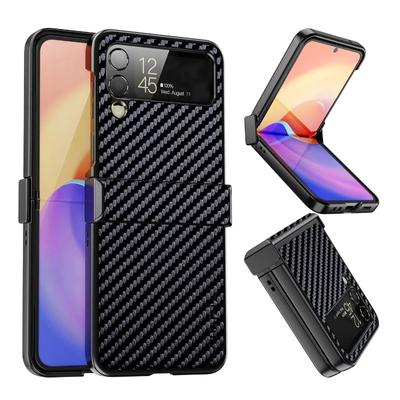 Противоударный тонкий чехол из углеродного волокна для Samsung Galaxy Z Flip 4 5G Z Flip4, нескользящий защитный чехол для всего тела, чехол для телефона Funda