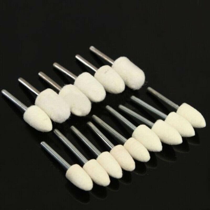Fixture Felt Buffing Wheels Power Tool 25pcs Parts White Silver Polishing