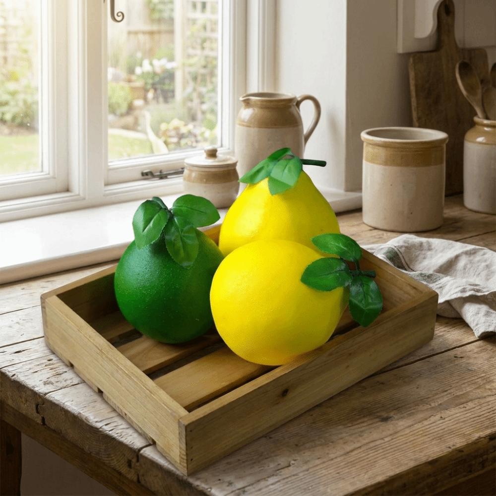 Yellow/Green Fake Grapefruit Lifelike Artificial Fruit Pomelo Fruit Ornament Cabinet Photography