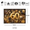 Black Gold Luxury 60th Happy Birthday Photography Backdrop Golden Number Balloon Cake Gift Box 60th Birthday Party Decor