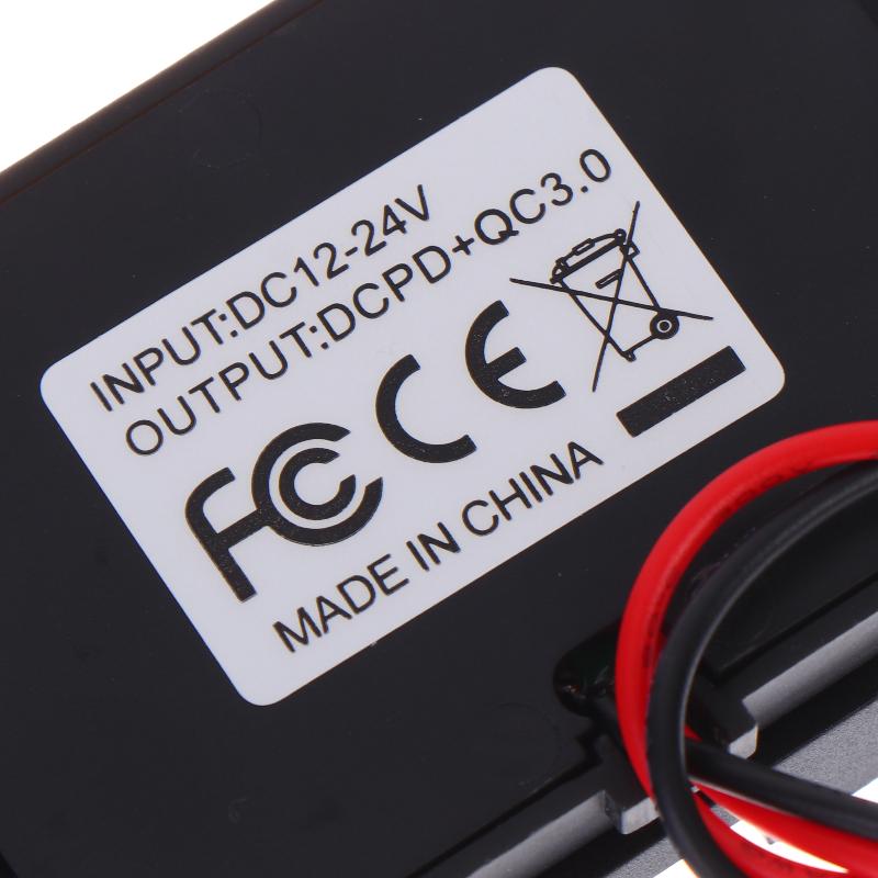 Двойной Pd Двойной Qc 3.0 USB Автомобильное Зарядное Устройство 12В Панель USB Розеток для RV, Лодки, Мотоцикла, Быстрая Зарядка, Розетка с Переключателем, Вольтметр