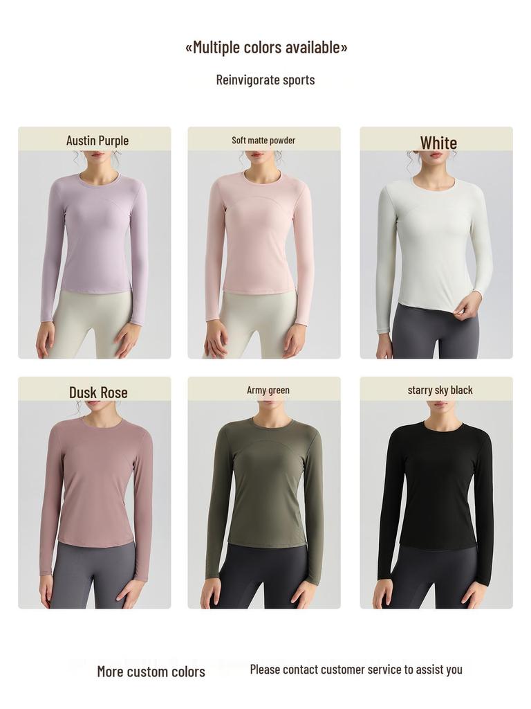 Autumn Long Sleeve Women's Slimming Yoga Top - Quick Dry for Pilates and Running