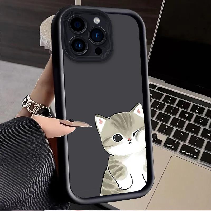 Lovely Healing Mofusand Snuggle Case for iPhone 17 Air 16 E 15 14 Plus 13 12 Mini 11 Pro Max Shockproof Silicone Dustproof Cover