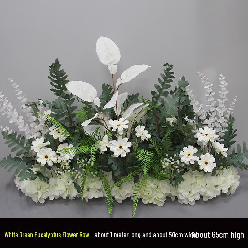 Wedding Aisle Floral Arrangement: Artificial Flower Basket & Row Decoration