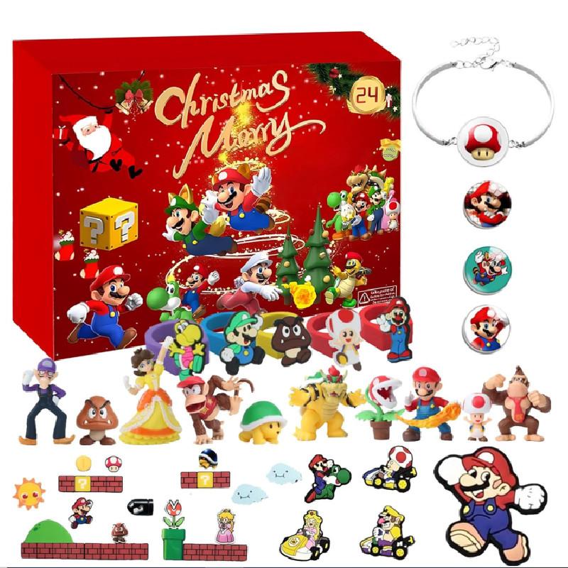 Рождественское смоляное украшение Super Mario с дисплеем на 24 отделения для дома, сада, мероприятий