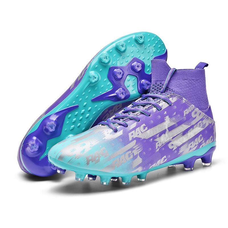 Футбольные бутсы мужские высокие шипы тренировочные для школьников длинные шипы молодежные искусственная трава детские тренировочные