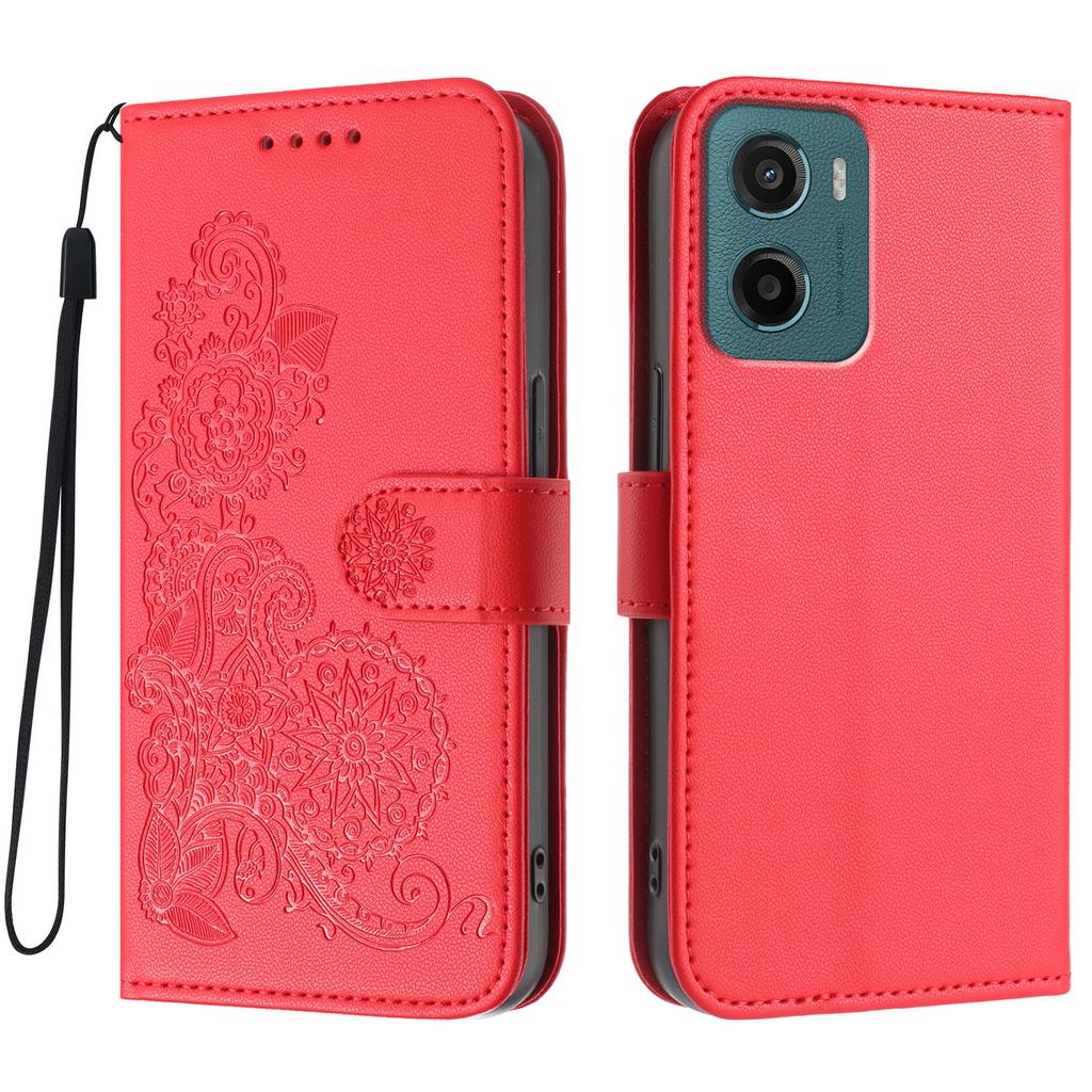 For Motorola Moto E15 4G/Motorola Moto G05 4G Phone Cases Mandala Flower Leather Wallet Mobile Cover with Strap