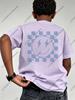 Checkered Lightning Smiley Face Boys Cotton T‑Shirt Print Kids Short Sleeve Tee Retro Casual Summer Children Streetwear Tops