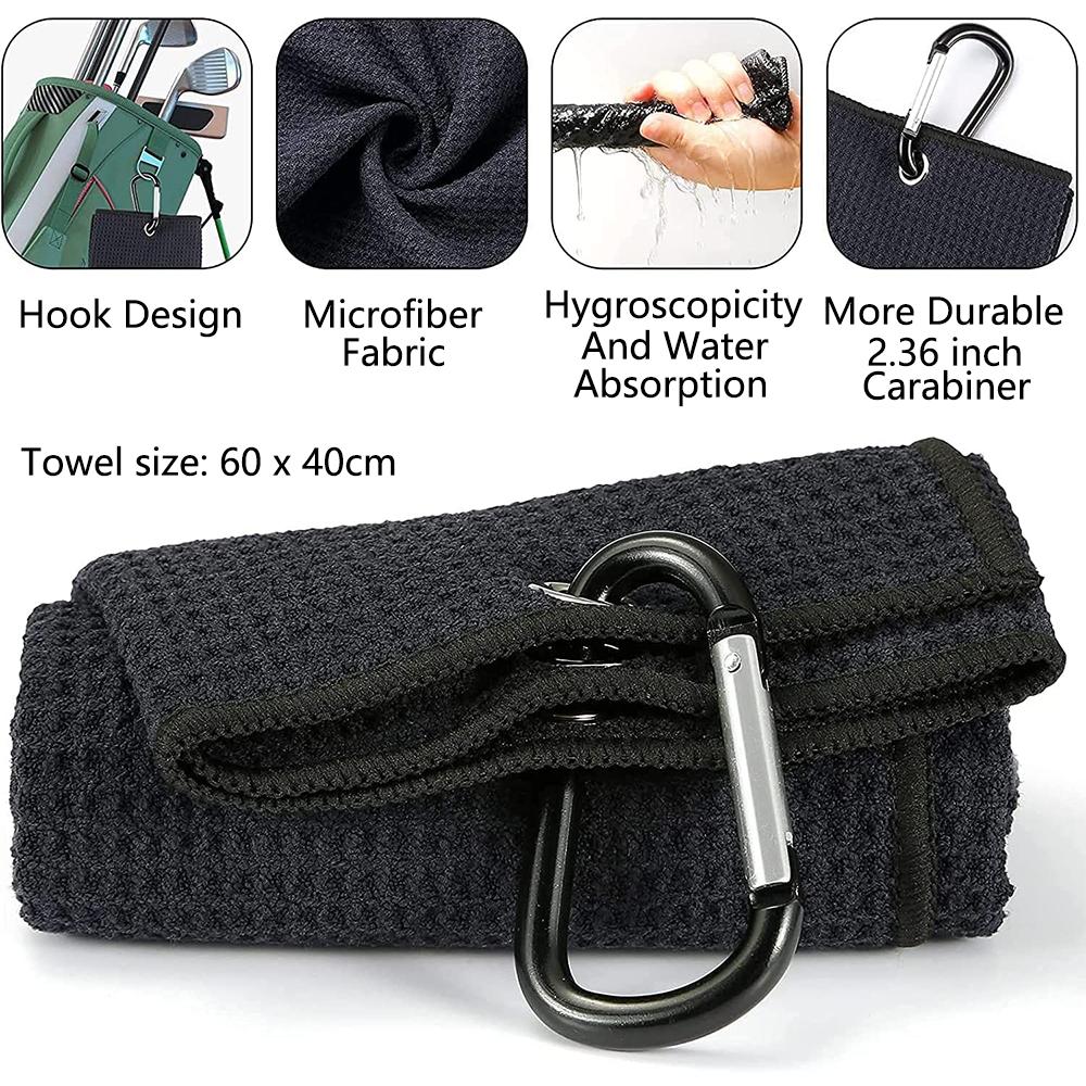 Двусторонняя выдвижная щетка для гольф-клубов и набор полотенец для гольфа, нескользящая ручка