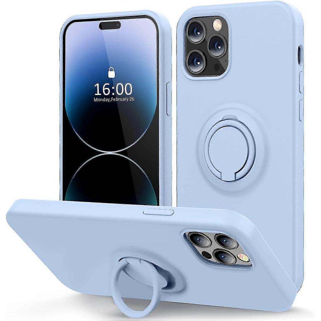 Compatible With Iphone 14 Pro Max Case With Ring Kickstand | Liquid Silicone | Microfiber Linner |anti-scratch Full-body Shockproof Protective Cases F