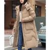 Winter Women Long Parka Coat Hooded Detachable Thicken Loose Zipper Pockets Warm Snow Wear Female Padded Jacket