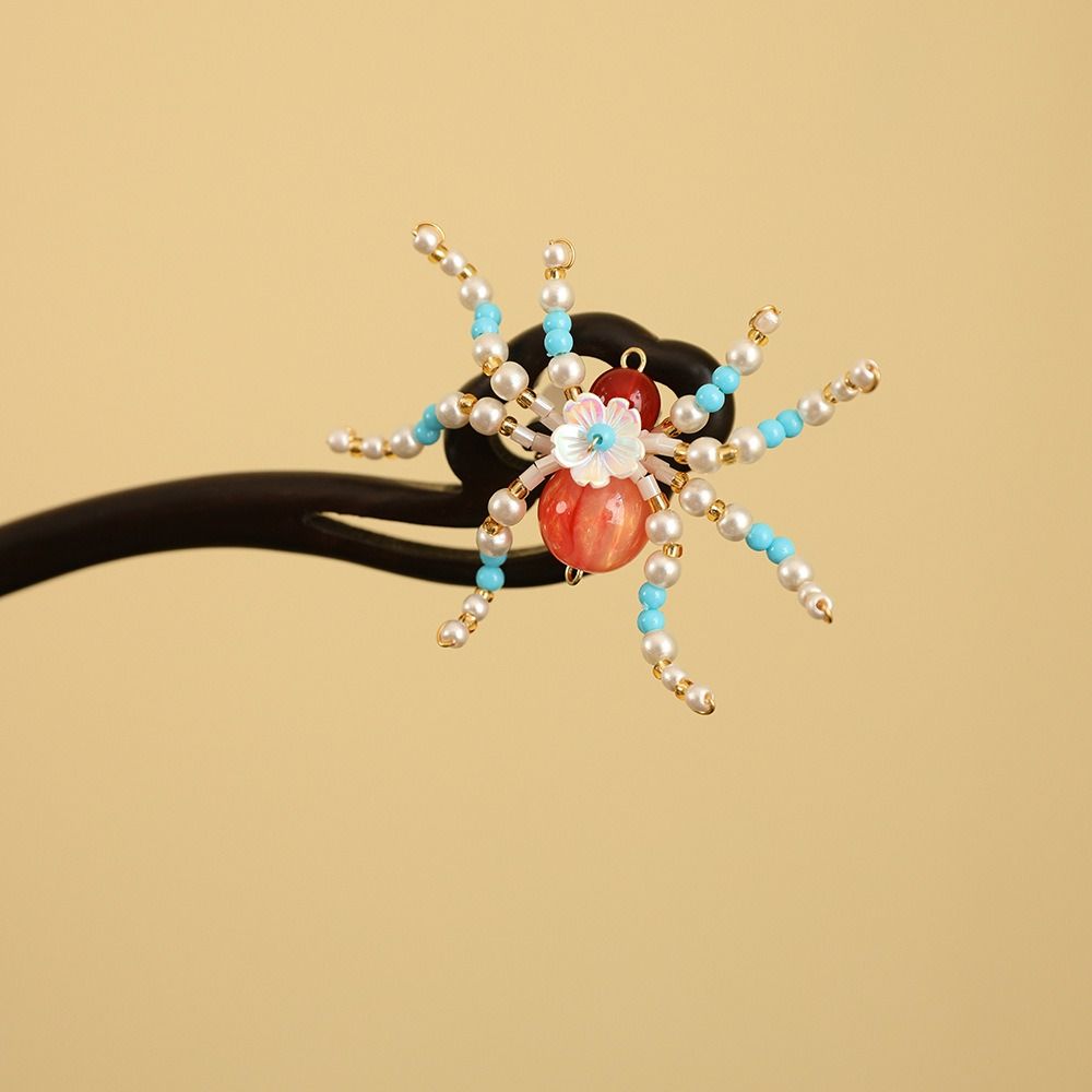 Red New Chinese Style Hair Clip Tassel Hanfu Hairpin Temperament Wooden Hair Stick  Bridal