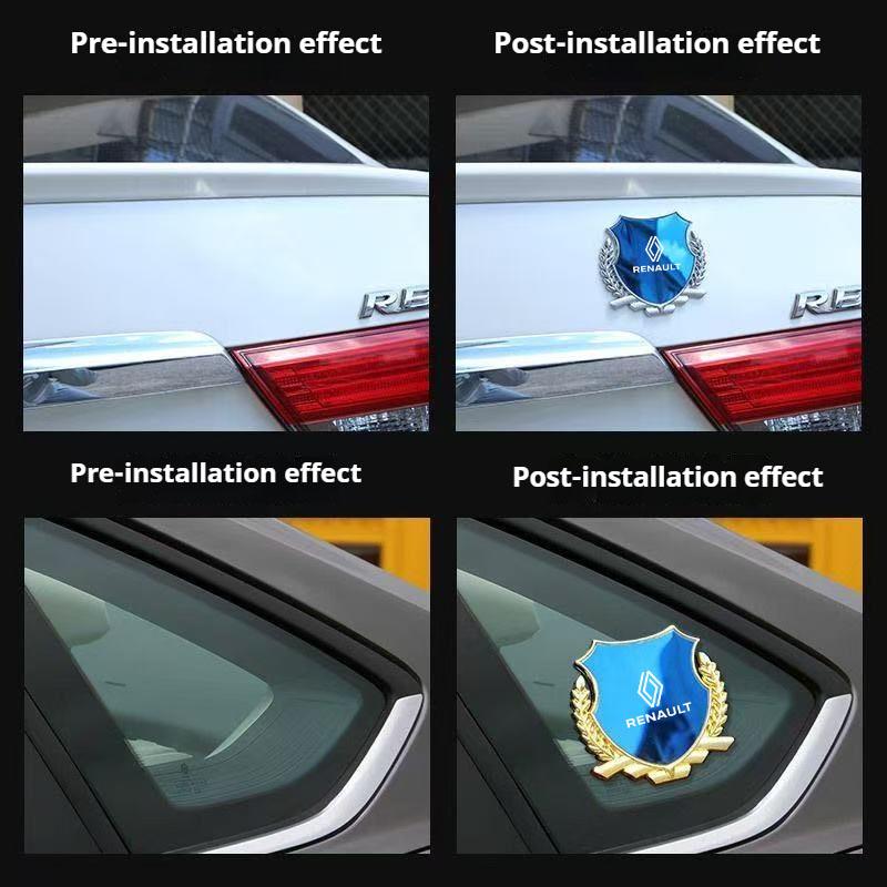 For Renault 2026 New Hub Caps Metal Car Trunk Window Side Emblem Badge Decal Sticker For Renault Clio Megane Trafic Captur Maste