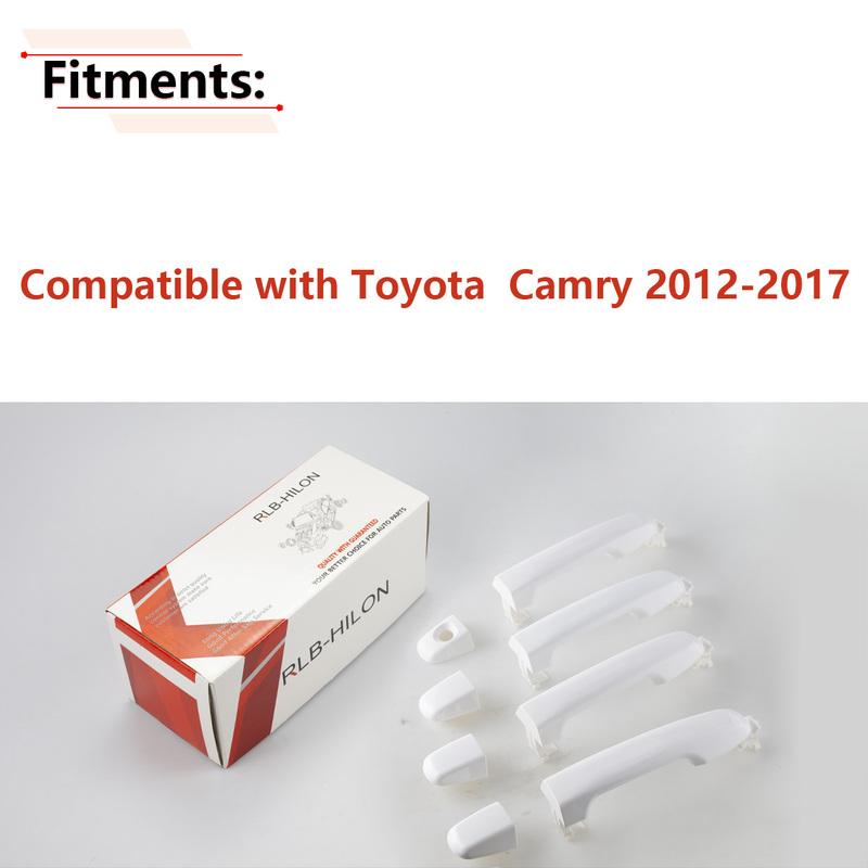 4 Pcs Exterior Outside Door Handle White Painted For Toyota Camry 2012 2013 2014 2015 2016 2017 Car Outer Accessories