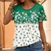 Красивая футболка с цветочным узором, 3D цифровая печать, женская повседневная футболка с круглым вырезом и короткими рукавами