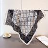 Plaid Texture Herringbone Pattern Cotton And Linen Small Square Scarf Silk Scarf Imitation Velvet Headscarf Shawl Sun Protection Scarf