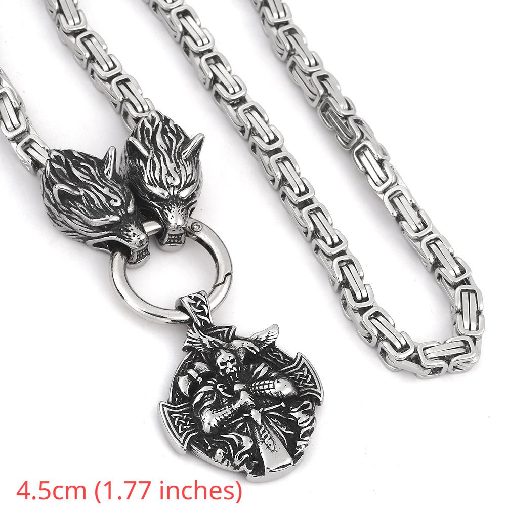 Новое высокое качество из нержавеющей стали, голова волка викингов, портрет Одина, Корона, кулон с топором, ожерелье, мужские ювелирные изделия, кулон, ожерелье, подарок