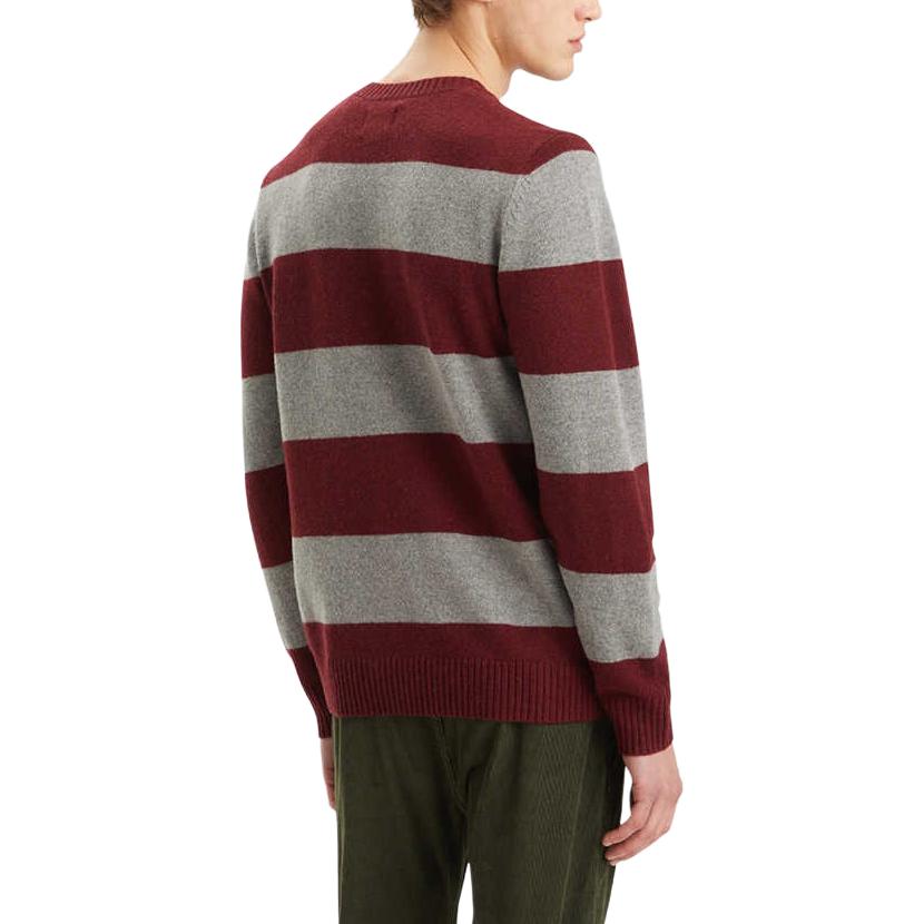 Levis Свободный Американский Стиль Цветной Блок Модный Удобный Свитер с Длинным Рукавом Мужской свитер Красный Серый A4320-0017