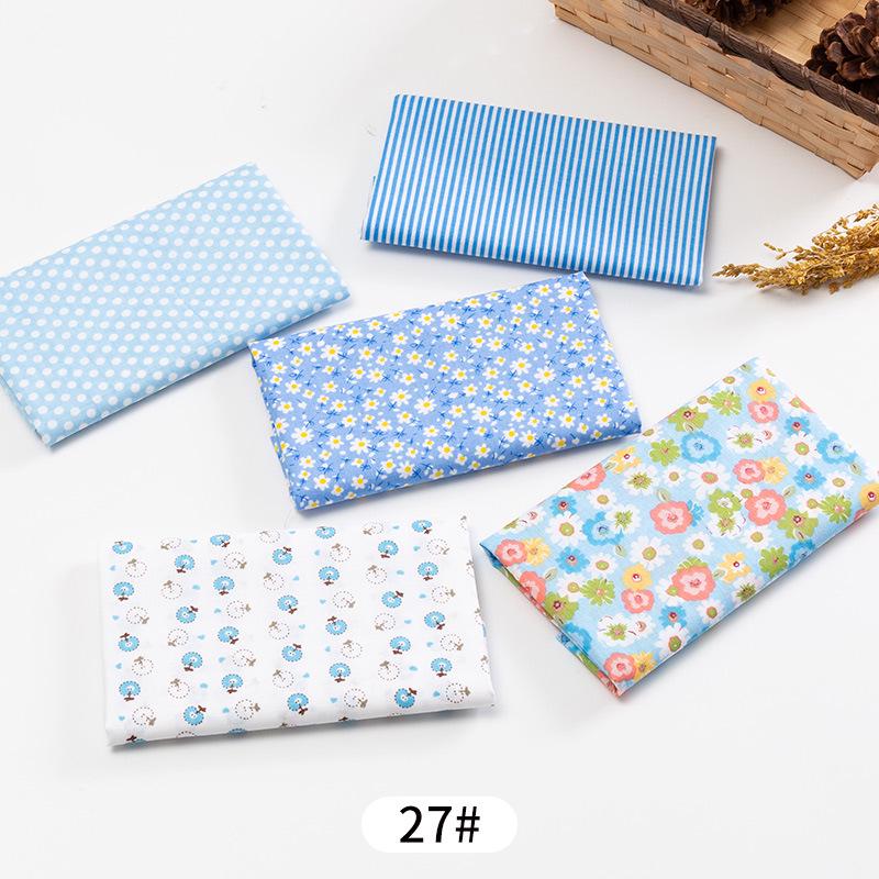 5pcs / Lot Printed Patchwork Cotton Fabric Doll Handmade Accessories Floral Fabrics for DIY
