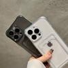 Прозрачный чехол-портмоне с отделением для карт для iPhone 17 16 15 14 13 12 11 Pro Max X XR 7 8 Plus. Противоударный мягкий чехол-кошелек.