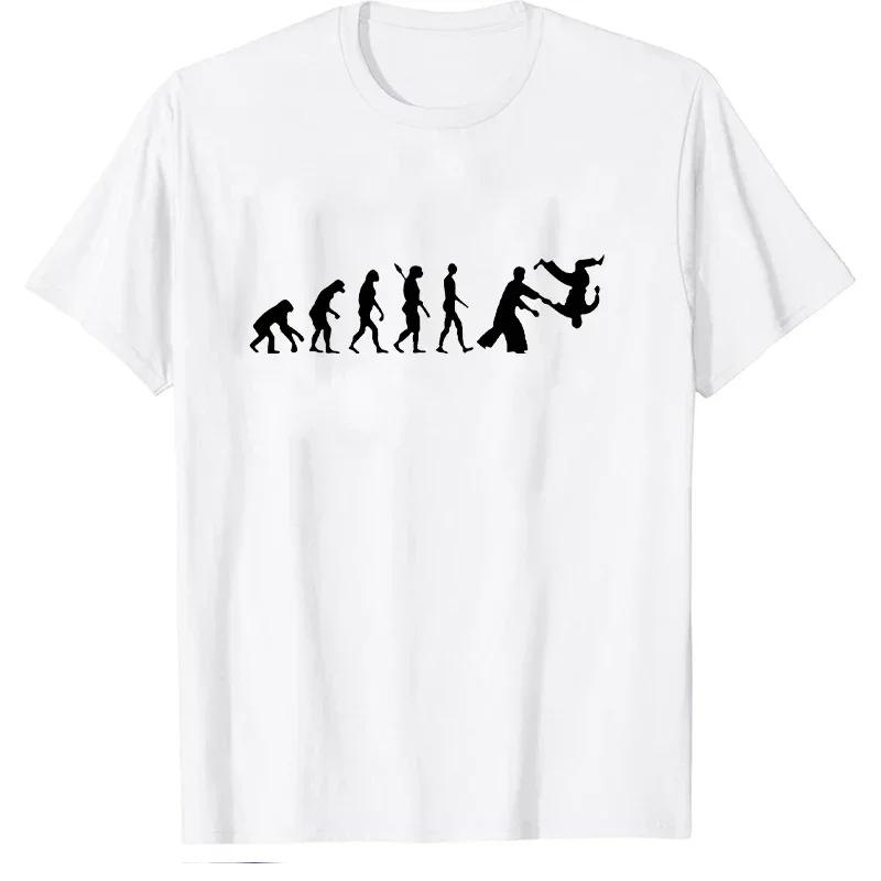 Футболки для мужчин Эволюция дзюдо Классические графические футболки Футболки с коротким рукавом Футболки оверсайз Футболки для мужчин Эволюция дзюдо