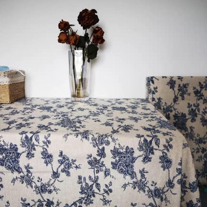 Синие скатерти из богемной цветочной ткани с кисточками, прямоугольные, пыленепроницаемые, для украшения дома, кухни, праздничного обеденного стола, чехлы для столов