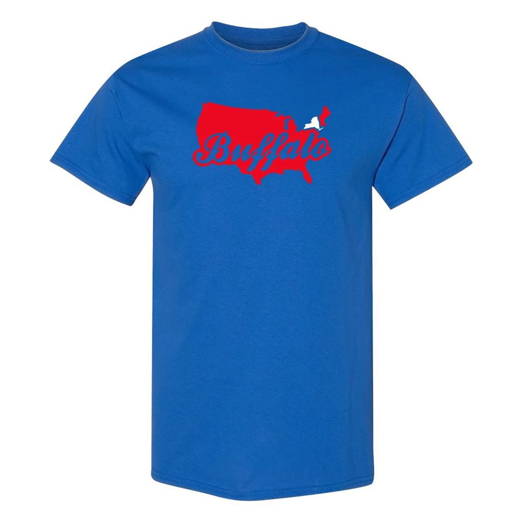 Buffalo USA Script - Football Team Colors Sports T-Shirt - Royal