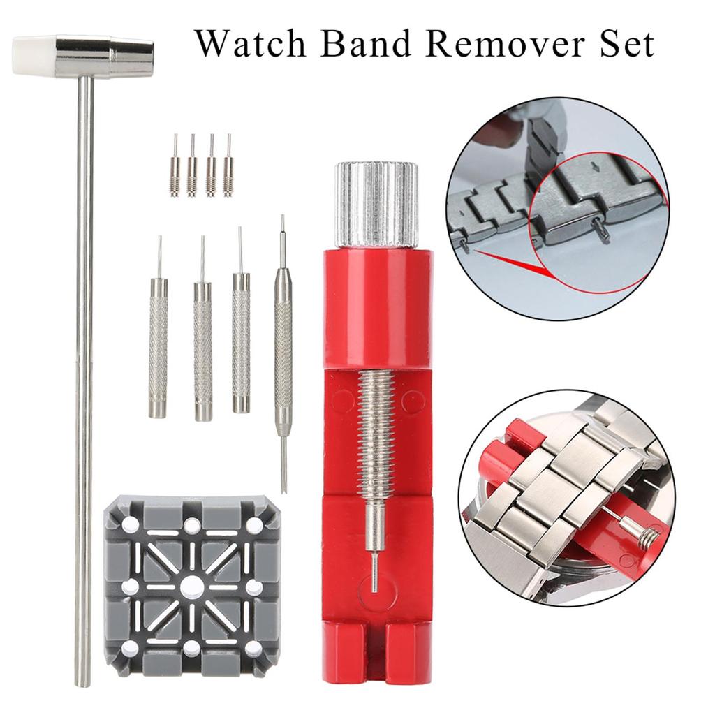 Набор инструментов для ремонта часов Держатель звеньев ремешка Молоток Выколотка для извлечения штифтов Набор для наручных часов Часовщик