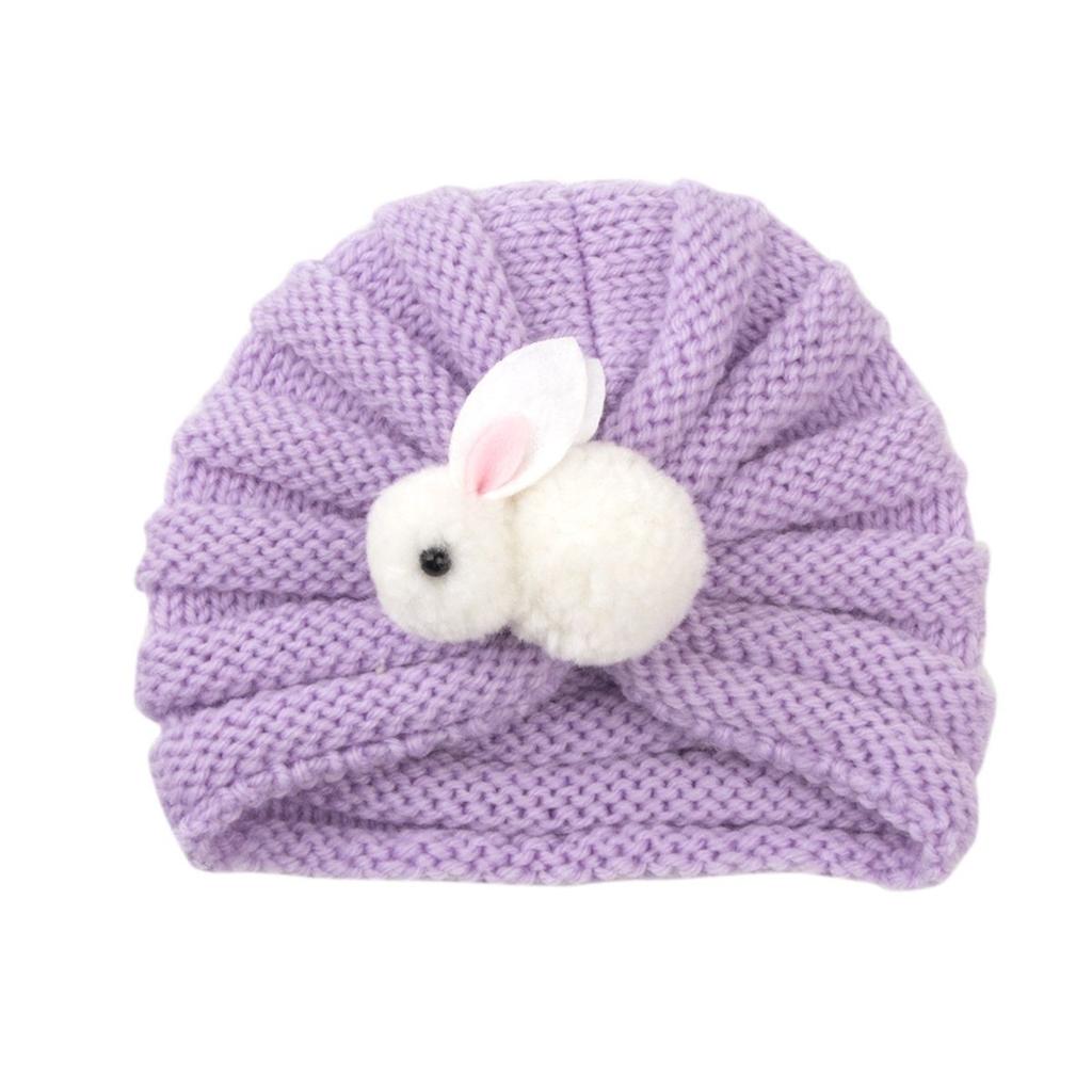 Cold Weather Accessory Children Cute Rabbit Cap Children Knitted Hats Crochet Kids Winter Beanies