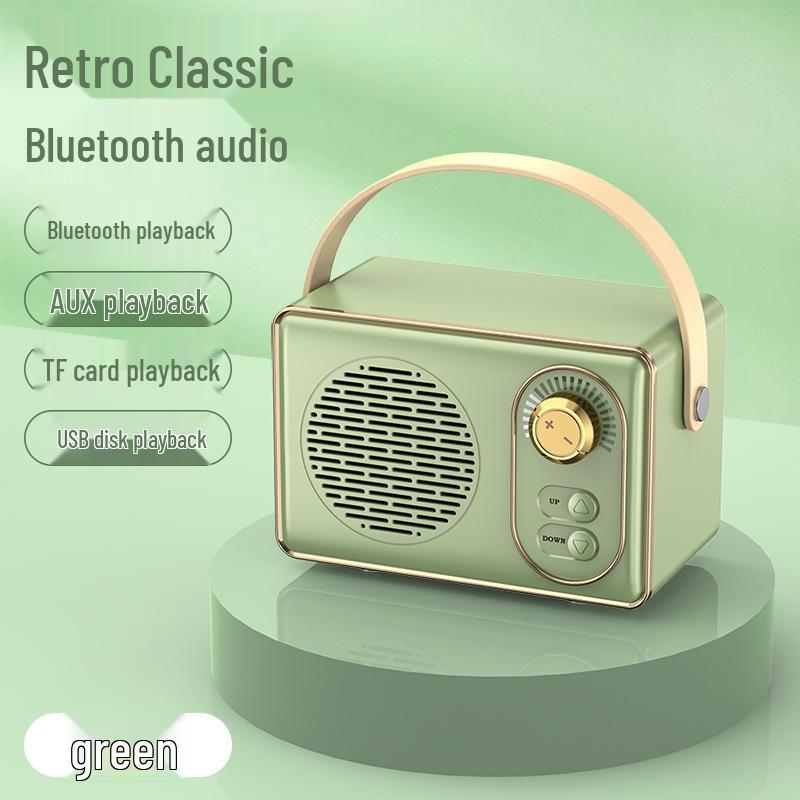 Беспроводная Bluetooth-колонка в стиле ретро с USB-портом и слотом для карт памяти — портативная мини-колонка для ноутбука и домашнего караоке.